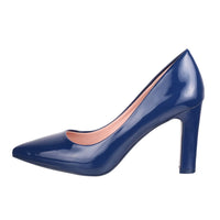 1 x RAW Customer Returns Elara Damen Pumps High Heels Absatz Vintage Chunkyrayan B0-115 Blue-37 - RRP €36.42