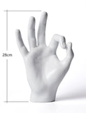 1 x Brand New NENBOLEC Modern Sculpture Figures Finger Decor Gift Hand Statue Arts Living Room Art Polyresin Ornament White 28cm - RRP €79.99