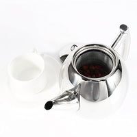 1 x RAW Customer Returns Teapot with tea filter, coffee pot, stainless steel, for kitchen, caf , hotel, restaurant and office, 1 l - RRP €23.11