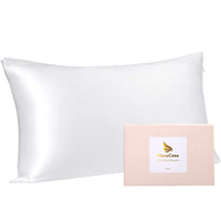 1 x RAW Customer Returns PiccoCasa silk pillowcase 40x80 pillowcase made of 100 silk 22 Momme pillowcase hair and skin care with zipper gift box white 40x80cm - RRP €38.98