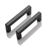 1 x RAW Customer Returns Probrico 15 furniture handles hole spacing 96mm, cabinet handles black, kitchen furniture handles black, steel cabinet handles black, square style - RRP €27.43