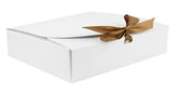 2 x RAW Customer Returns Emartbuy Rectangular Gift Box 24 x 19.5 x 7cm Easy Assembly White Kraft Box with Bow Pack of 12 - RRP €44.68