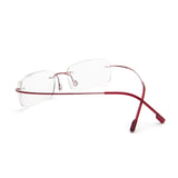 1 x RAW Customer Returns KoKoBin Super Light Titanium Reading Glasses Rimless Reading Glasses for Ladies and Gentlemen Red 1.5 - RRP €58.8