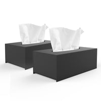 1 x RAW Customer Returns EFUTURETIME 2pcs. Tissue Box, 25 13 9cm, Cosmetic Tissue Box, Acrylic Waterproof Tissue Box, Magnetic Base, for Bathrooms, Kitchens, Offices, Rectangular, Black - RRP €35.04