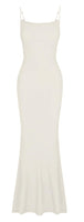 1 x RAW Customer Returns AUSELILY Women s Sexy Bodycon Dress Elegant Sleeveless Ribbed Figure-hugging Party Dress Spaghetti Strap Maxi Dress Cocktail Dress White M - RRP €28.07