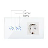 1 x RAW Customer Returns CNBINGO dimmer switch with Schuko socket flush-mounted - dimmer switch for LED lights - touch light switch simple in white - wall switch with glass frame and status LED - RRP €28.79