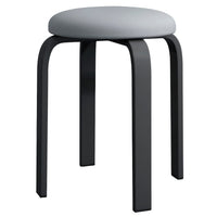 1 x RAW Customer Returns Balama stool black grey stackable upholstered 45 x 31 x 31 cm made of metal with adjustable floor glider and robust water-repellent breathable fabric cover - RRP €31.21