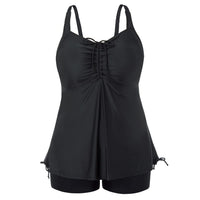 1 x RAW Customer Returns Hanna Nikole Tankini Set Women Plus Size Beach Tummy Control Beachwear Black 58 - RRP €45.37