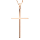 1 x RAW Customer Returns JO WISDOM Women s Necklace Cross Celtic Silver 925, Chain Pendant Large Crucifix with Rose Gold Plated, Jewelery for Women - RRP €49.42