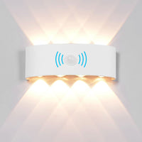 1 x RAW Customer Returns Elitlife 8W wall light wall light with motion detector, LED wall light waterproof outdoor wall lights indoor outdoor wall lamp aluminum wall light warm white, white  - RRP €29.23