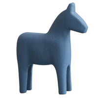 2 x Brand New Kleagary Small Wooden Horse Ornament, Retro Home Decoration, Animals for Desk, Horse Figurine, Mini Rocking Horse, Abstract, Unique, Easy to Use, Blue - RRP €40.8