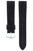 1 x RAW Customer Returns HIRSCH watch strap Osiris Nubuk L - watch strap made of natural calf leather - black - 20 mm - RRP €44.9