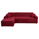 1 x Brand New Mingfuxin L Shape Sofa Slipcovers Stretch Canne Velvet Thick Plush Corner Sofa Cover Protector with 2 Pillowcases for 3 Seater 3 Seater L Type Sofa Couch - RRP €70.64