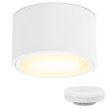 1 x RAW Customer Returns KYOTECH LED surface-mounted spot flat 230V 95x55mm surface-mounted incl. 6W GX53 bulb warm white 3000K 550LM ceiling surface-mounted spotlight with large lighting area LED surface-mounted spot light round white - RRP €21.17