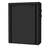 1 x RAW Customer Returns UDEAR Wardrobe Folding Closet Laundry Cabinet Clothes Storage Organizer Canvas 105 45 170 cm Black - RRP €39.52