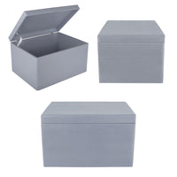 1 x Brand New Creative Deco XXL Large Gray Wooden Box with Lid for Gift 40x30x24 cm - 1 Gift, Toy Storage Box for Decoupage Documents Toys Tools - RRP €40.28