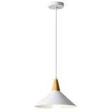 1 x RAW Customer Returns LIGKIN Vintage Pendant Light E27 Hanging Chandelier Modern Industrial Ceiling Light 25cm Metal Lampshade Wooden Chandelier for Kitchen Dining Room Coffee Room, White - RRP €25.4