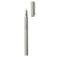 1 x RAW Customer Returns MUJI fountain pen with fine tip with aluminum casing, including 1 black ink cartridge - RRP €23.09