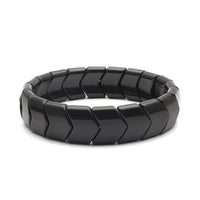 1 x RAW Customer Returns Power Ionics bracelets Black Elastic bracelet for men and women made of tourmaline, 20 cm, jewelry for men and women, including gift bag - RRP €22.84