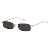 1 x RAW Customer Returns ADEWU Retro Rectangular Sunglasses Thin Vintage Sunglasses UV Protection Sunglasses for Men Women, Dark Gray Lens Gold Frame - RRP €19.15