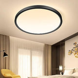 1 x RAW Customer Returns TOPBOS Ceiling Lamp LED Ceiling Light Flat Round Black - 30W Ceiling Lamp Flat Modern Bathroom Lamp Warm White IP54 Ceiling Lighting 28CM Bathroom Lamp for Bathroom Bedroom Balcony Cellar Hallway - RRP €23.99