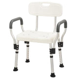 1 x RAW Customer Returns ybaymy shower stool for seniors Height adjustable 37-49cm shower chair with armrests and backrest load capacity 125kg shower seat bathroom stool for seniors, people, pregnant women - RRP €50.41