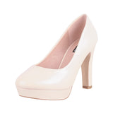 1 x RAW Customer Returns Elara Damen Pumps Plateau High Heels Chunkyrayan 7263 Beige-40 - RRP €35.95