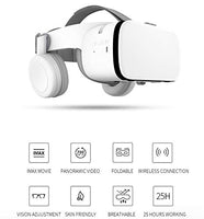 1 x RAW Customer Returns VR Set Virtual Reality VR for Phone, Wireless Bluetooth VR Headset VR Glasses 110 FOV, Support 4.7-6.2 inch Mobile Phone, Compatible for Android iOS iPhone 13 12 11 Pro Mini XRS White  - RRP €131.09