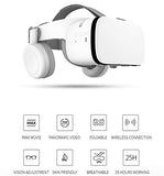 1 x RAW Customer Returns VR Set Virtual Reality VR for Phone, Wireless Bluetooth VR Headset VR Glasses 110 FOV, Support 4.7-6.2 Inch Mobile Phone, Compatible for Android iOS iPhone 13 12 11 Pro Mini XRS White  - RRP €129.98