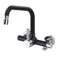 1 x RAW Customer Returns ONECE wall-mounted kitchen faucet with 3 4 inch connection for dishwasher washing machine, wall-mounted kitchen faucet with 2 jet types, wall-mounted mixer tap, black - RRP €62.99