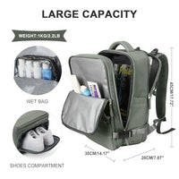 1 x RAW Customer Returns SZLX Large travel backpack for women, Ryanair hand luggage backpack Easyjet cabin bag 45x36x20 backpack waterproof laptop business men s travel backpack hand luggage airplane with shoe compartment. - RRP €45.99