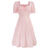 1 x Brand New Belle Poque Women s Elegant Dress Pleated on the Chest Vintage Casual Dress 0356S22-01 Pink XXL - RRP €22.8