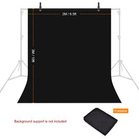 1 x RAW Customer Returns UTEBIT Photo Background Black, 2x3m Photo Background Backdrop Polyester Fabric Photography Photo Wall for Video, Portrait, Pet Fashion Photography and Television Photo Studio Clamps Not Included  - RRP €29.94