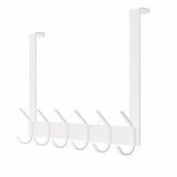 1 x RAW Customer Returns YUMORE Over-the-Door Coat Rack, White Stainless Steel Door Hooks Over-the-Door Clothes Hanger 2.1 cm Coat Rack Hook for Hanging Coats Over-the-Door Towel Holder, No Drilling, 40 x 7.5 x 23.5 cm - RRP €19.99