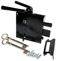 1 x RAW Customer Returns Screw-on lock, box lock, butt handle lock, toggle handle lock 1, left black - RRP €33.18