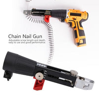 1 x RAW Customer Returns Automatic Chain Nail Gun, Automatic Nail Gun Set Attachment Electric Drill Chain - RRP €23.2