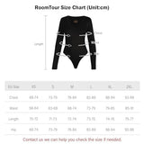 1 x RAW Customer Returns RoomTour Body Women Elegant Long Sleeve Bodysuit Tops Women s Body for Women String Body 1-Black S - RRP €27.22