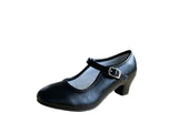 1 x RAW Customer Returns LA SE ORITA Flamenco Shoes for Girls and Women Size 22 to 42 . Heeled Shoes for Sevillanas and Dance Classes. Rubber Sole Great Support. Black Gypsy Shoes - RRP €29.95