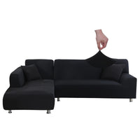 1 x RAW Customer Returns Jaotto Sofa Cover with Stretch Left Right Peninsula, Universal Corner Sofa Cover, Anti-Scratch Sofa Cover Cat Chaise Longue Sofa Cover L-Shaped 3 Seater 3 Seater, Black  - RRP €51.99