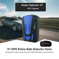 1 x RAW Customer Returns 16 Band V7 GPS Car Radar Detector, Voice Alert and 360 Degree Speed Alert System with Detection, Car Radar Detector - RRP €32.87