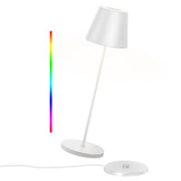 1 x RAW Customer Returns GGNOO Wireless Table Lamp Made of Metal LED Table Lamp Wireless Dimmable 8 Colors LED Table Lamp IP54 Waterproof with USB Charging Station for Outdoor Bar Restaurant Table Decoration White  - RRP €47.39