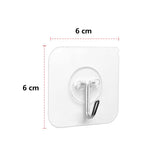 9 x RAW Customer Returns Self-adhesive hooks - pack of 6 adhesive hooks, transparent, 5 kg max. , towel holder, no drilling, self-adhesive for towel hooks, ceilings, bathrooms, wall hooks, keys, plugs, kitchen utensils. 6 pieces  - RRP €53.91