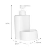 1 x RAW Customer Returns KOOK TIME dishwashing liquid dispenser made of matt ceramic, soap dispenser for the kitchen with storage space for a scrubber or sponge, 10 x 11.5 x 18 cm. Compact and elegant sink organizer matt white  - RRP €18.48