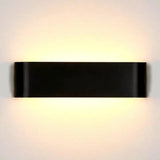 1 x RAW Customer Returns Lightess 16W LED Indoor Wall Lamp, Black Wall Sconce, Modern Lighting for Living Room, Pure Aluminum with IP44 Light, Warm White, 30cm - RRP €24.58