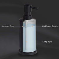 1 x RAW Customer Returns BGL Liquid Soap Dispenser, Freestanding Aluminum Hand Soap Dispenser, 250ml, Rust Proof for Bathroom and Kitchen Black  - RRP €13.99