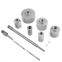 1 x RAW Customer Returns 10 pieces Hole Drills, 35 40 50 65 80 110mm Hole Saw Drill Set, Hole Drill for Wall Concrete, Wall Core Drill Bits, SDS Plus Drill Extension Marapano - RRP €57.93