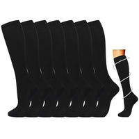 1 x RAW Customer Returns Losvcbcx 7 Pairs of Compression Socks for Women and Men 15-20 mmHg are the Best Athletic and Medical Socks for Air Force Travelers L XL, Black  - RRP €20.03