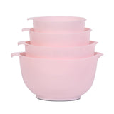 1 x RAW Customer Returns BoxedHome Mixing Bowl Set Plastic Salad Bowl Non-Slip Stackable Serving Bowls for Kitchen 4-Piece Mixing Bowl Set Pink  - RRP €23.18