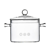 1 x RAW Customer Returns Transparent Dough Pan Suitable for Heating Milk in an Electric Ceramic Hob Milk Cooker Glass Pot for Cheese Fondue Bear 1.7L  - RRP €28.49