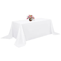 1 x RAW Customer Returns 1 Pack White Polyester Tablecloth for 8ft Rectangle Tables, 90x156 inch Polyester Fabric Table Cover Wrinkle Free Washable for Wedding Birthday Party Banquet Decoration - RRP €18.99